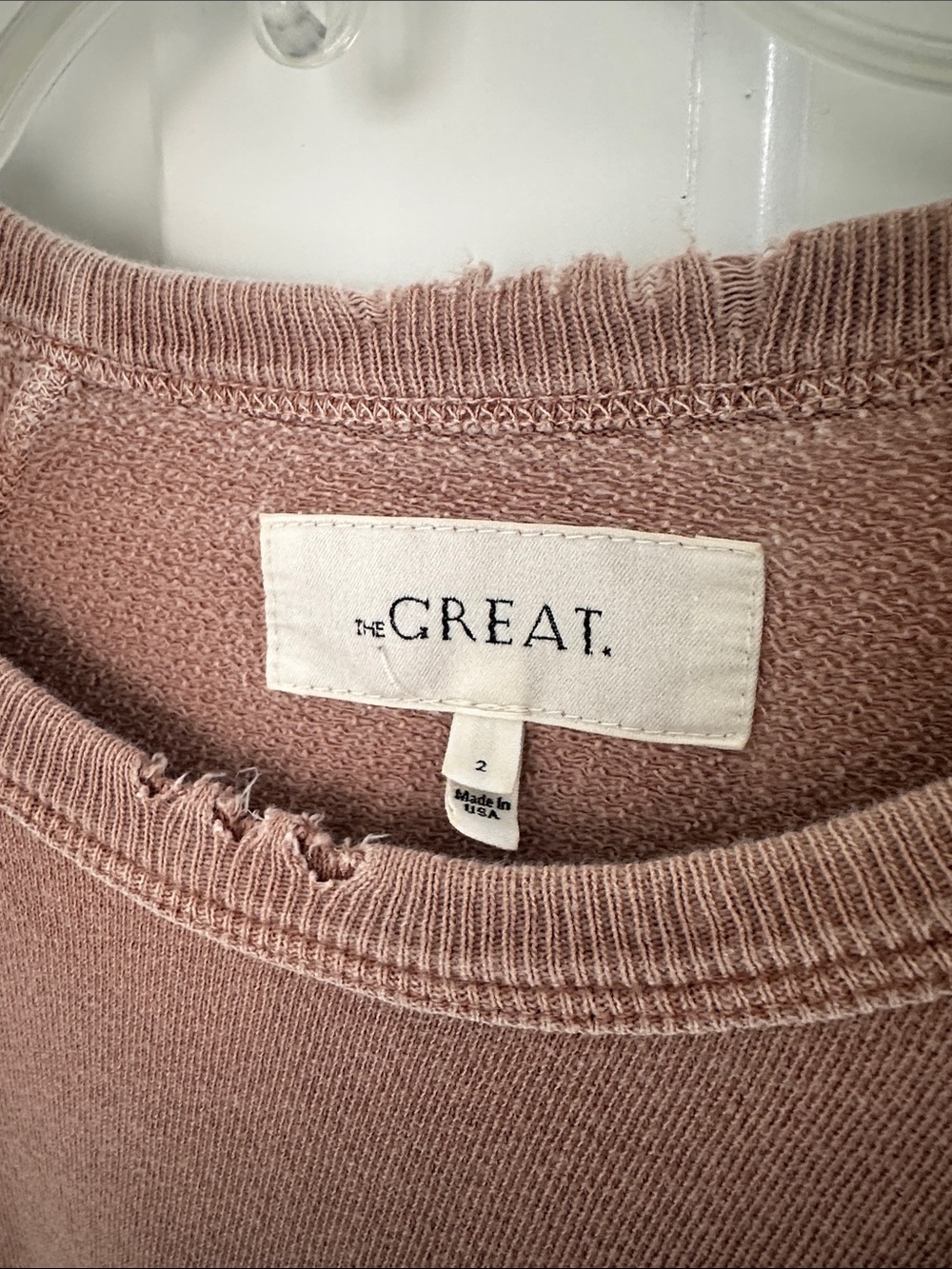 THE GREAT. College Sweatshirt Distressed Size 2 Medium M - Picture 2 of 6